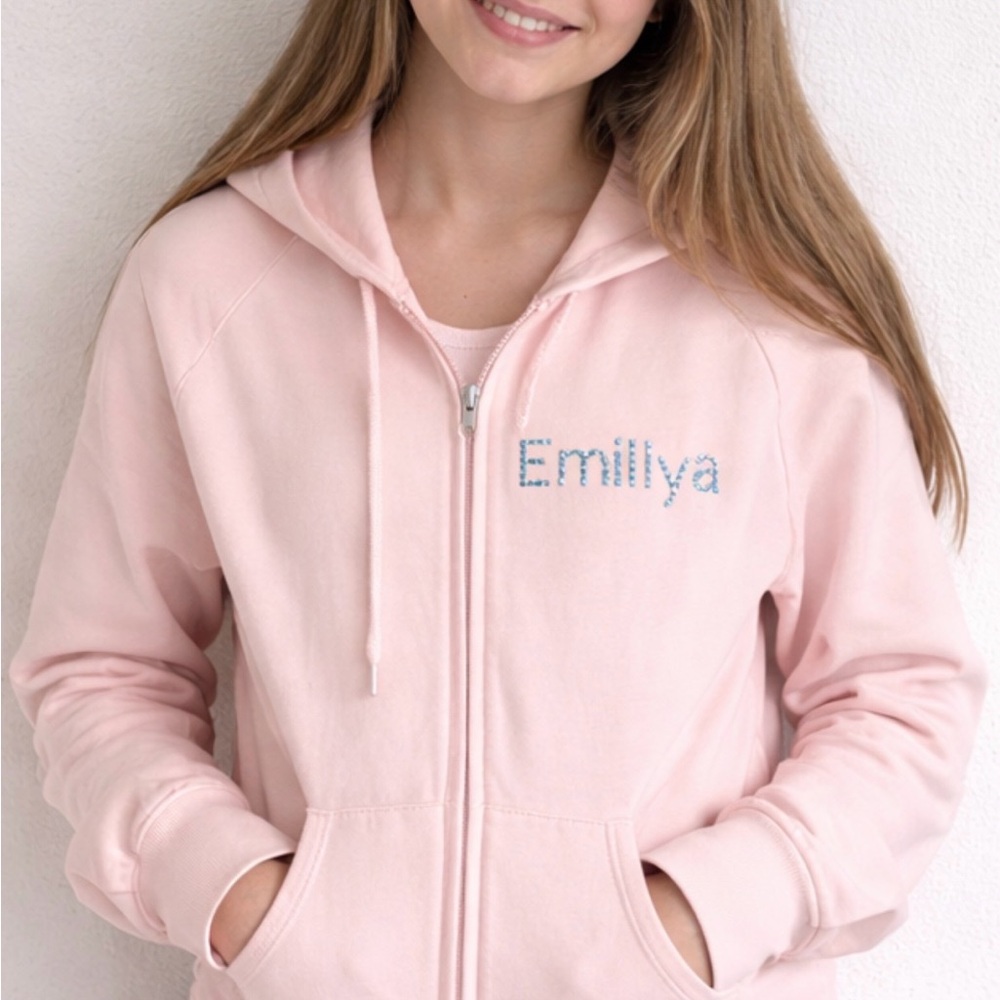 American Apparel Pink Zip-Up Hoodie Jacket